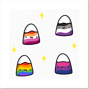 Kawaii Pride Flags Mountains Posters and Art